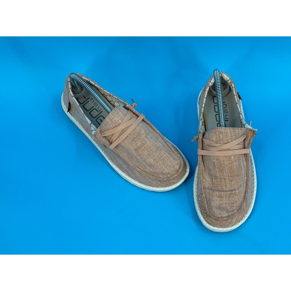 Hey Dude Wendy Sparkling Rose Gold Women’s Size 8 Pink Slip On Casual Shoes
